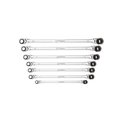 K-Tool International 7 Pc Metric Double Box Univ Spline 90 Tooth Rev Ratchet Set KTIXDKITDBM14